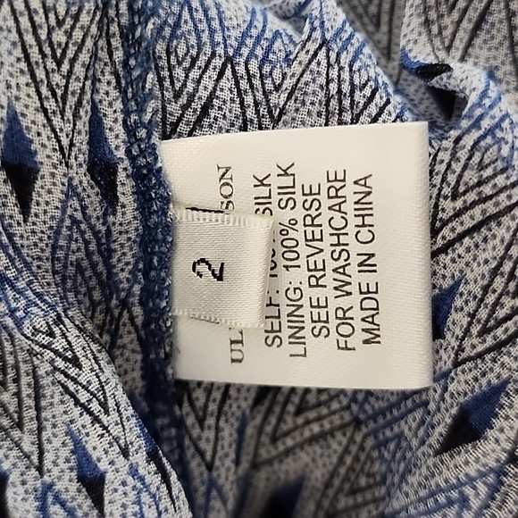 Ulla Johnson‎ Kenza Blue Silk Smocked Waist Mini Skirt Size 2 - Picture 9 of 11